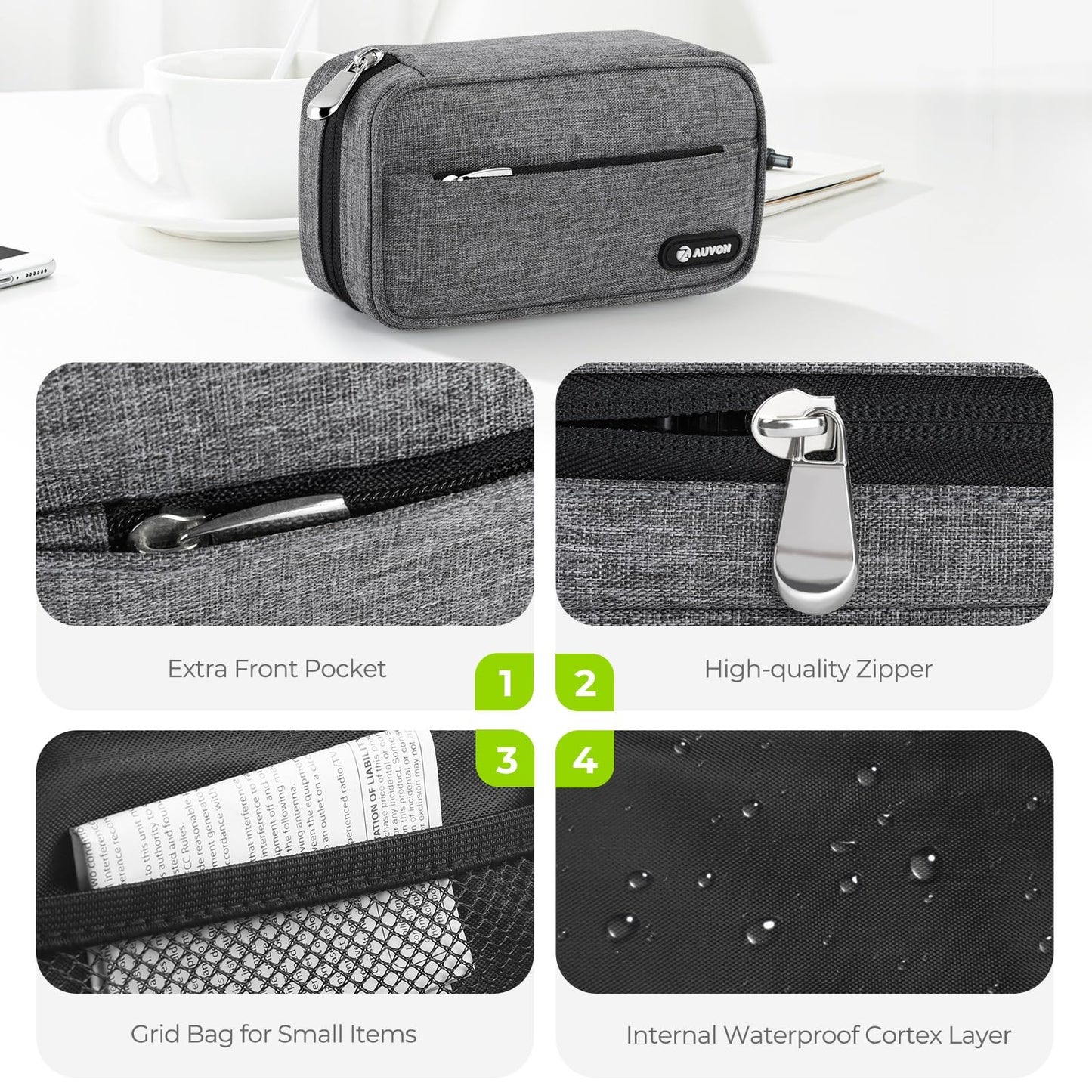 AUVON extra large weekly vitamin holder showcasing high capacity compartments