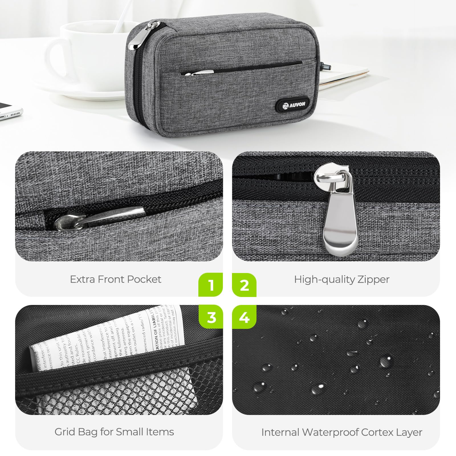 AUVON extra large weekly vitamin holder showcasing high capacity compartments