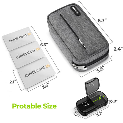 AUVON portable daily supplement box with visible sun and moon icons