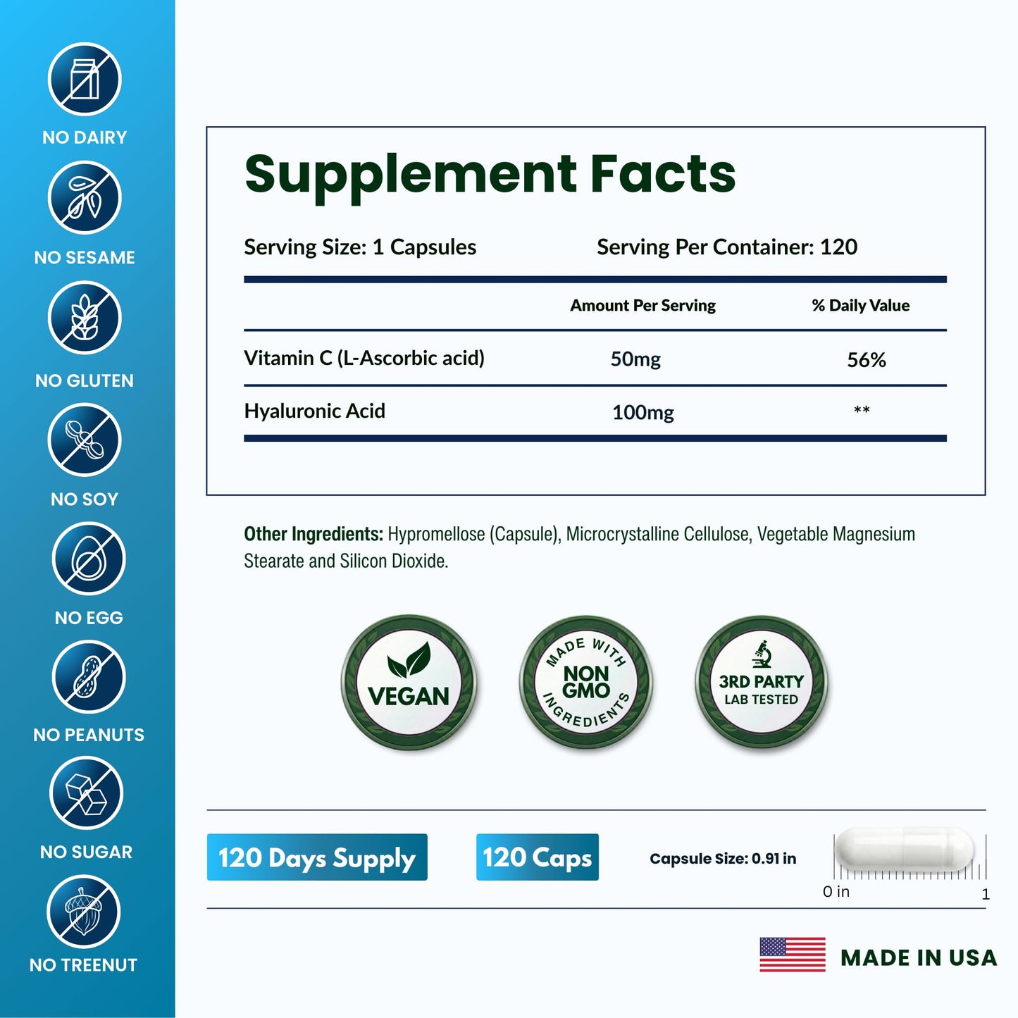 ForestLeaf Hyaluronic Acid Skin Hydration Supplement