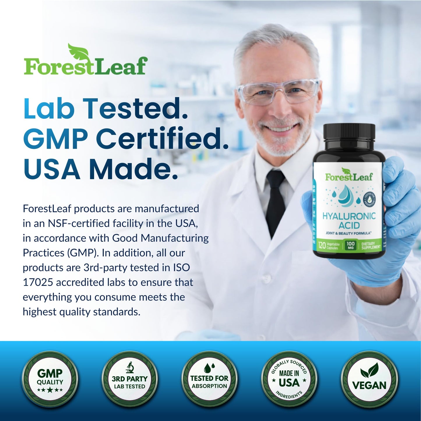 ForestLeaf Hyaluronic Acid Joint Support 120 Caps