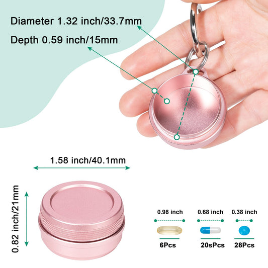 Pink portable travel pill container showing waterproof silicone seal ring
