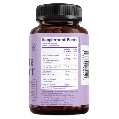 Sunergetic Cellulite Support Skin with Melon SOD Complex side label