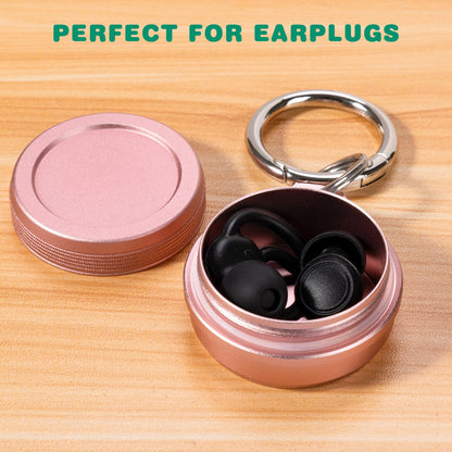 Small metal earplug carrying case compatible with loop and eargasm plugs