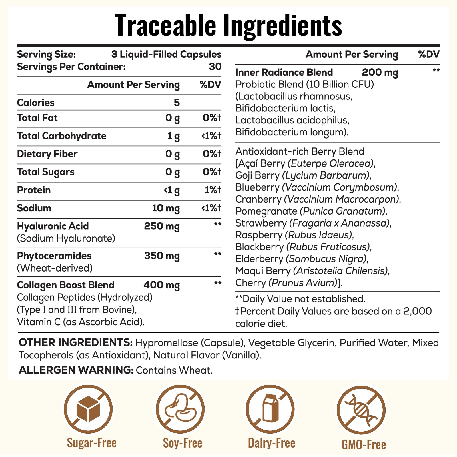 Thrivythystle Hyaluronic Acid and Probiotic blend bottle