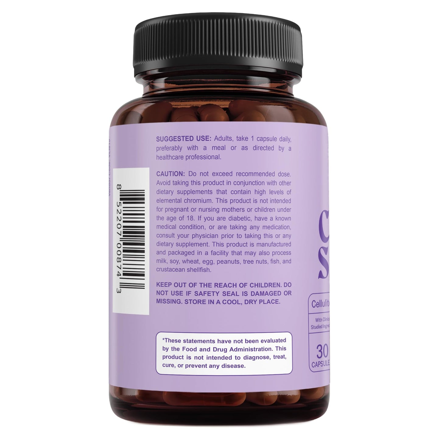 Sunergetic Cellulite Support 30 capsules lifestyle and supplement shot