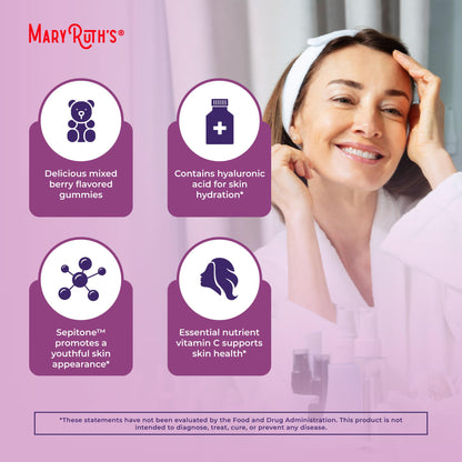 MaryRuth Skin Restore And Renew Hyaluronic Acid Gummies Packaging Top