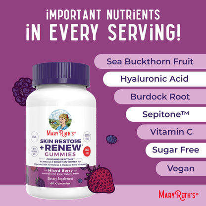 MaryRuth Skin Restore And Renew Hyaluronic Acid Gummies Bottom View