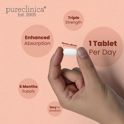 Pureclinica Triple Strength Hyaluronic Acid High Absorption Supplement