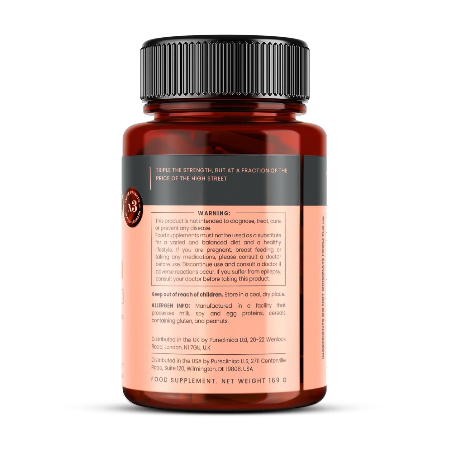 Pureclinica Triple Strength Hyaluronic Acid GMP Certified Quality