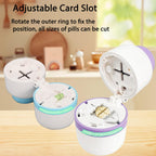 Veroral blue tablet cutter dividing small pill into quarters
