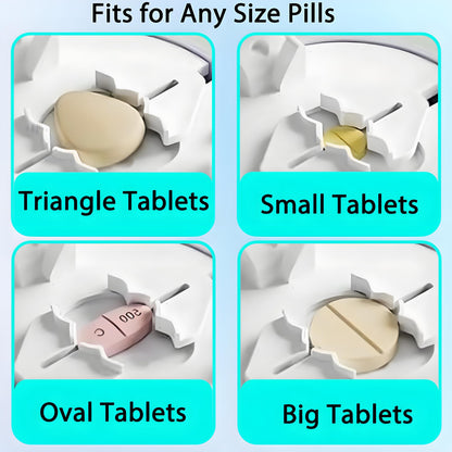 Veroral pill organizer showing airtight bottom storage compartment capacity