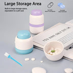 Veroral compact travel medicine splitter with child-proof safety lock