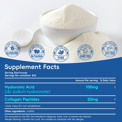 Bifrrutant Arofum Hyaluronic Acid Powder ingredient label detail