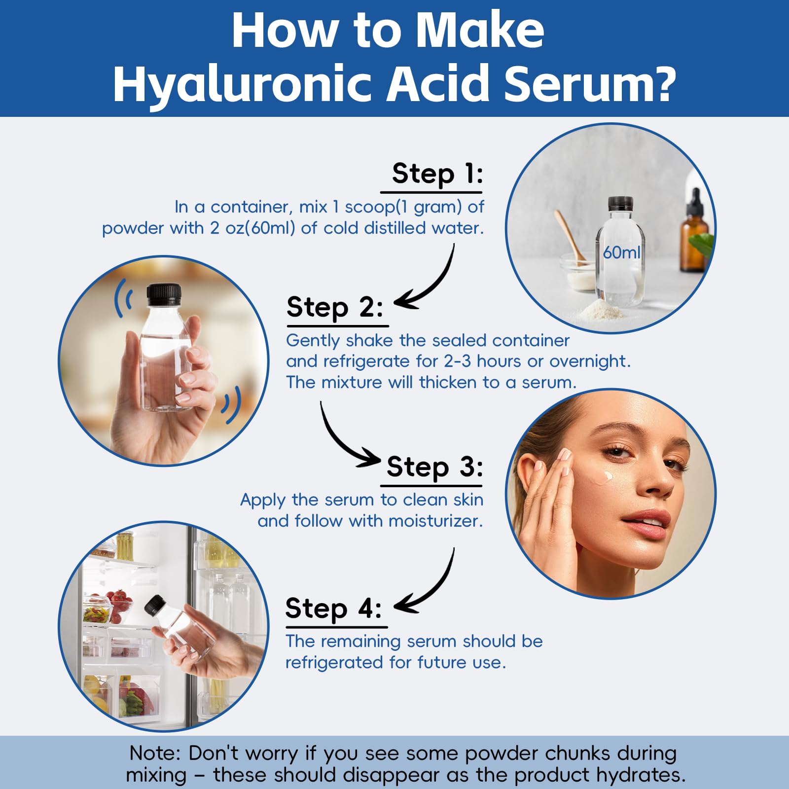 Bifrrutant Arofum Hyaluronic Acid Powder texture and fine grain closeup