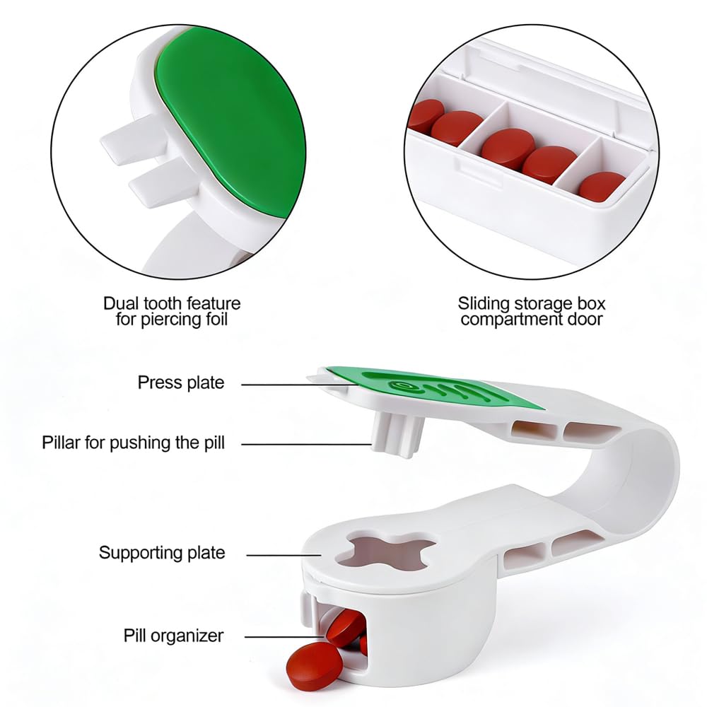 Two pieces pack of EK-Memory-Fish medication extractor assistance devices displaying the random color variants