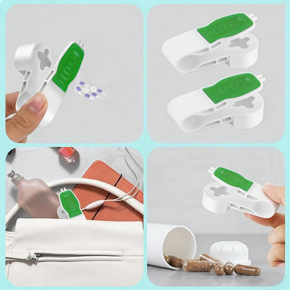 Close up view of the ergonomic lever mechanism on the EK-Memory-Fish pill dispenser tool