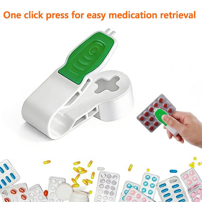 Side angle of the polystyrene tablet remover showing the size compatibility for small pills