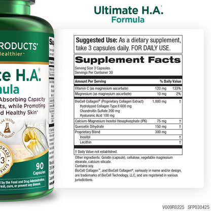 Purity Products Ultimate H.A. BioCell Collagen supplement facts label