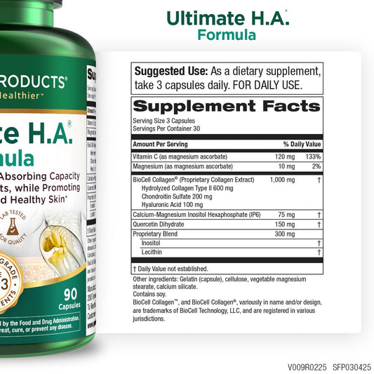 Purity Products Ultimate H.A. BioCell Collagen supplement facts label