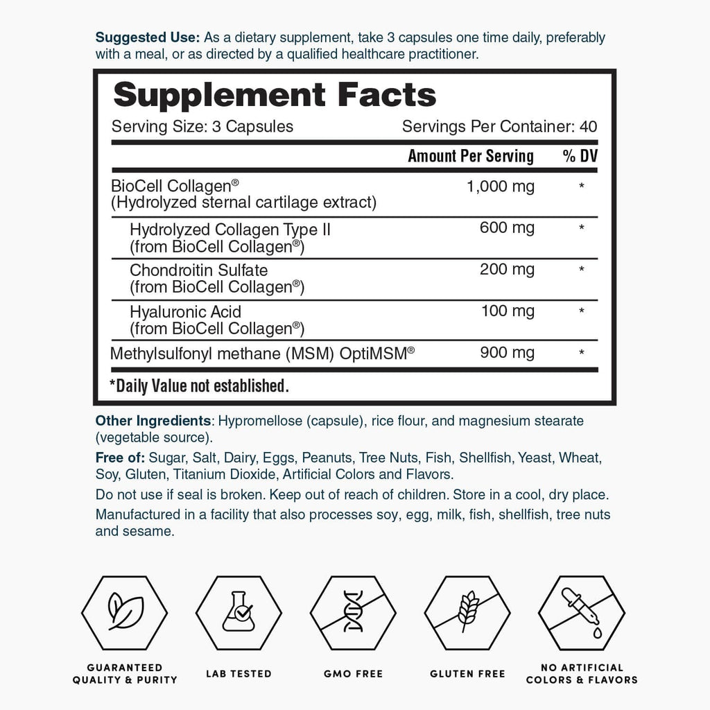 Nature's Lab skincare and joint health dietary supplement capsule display