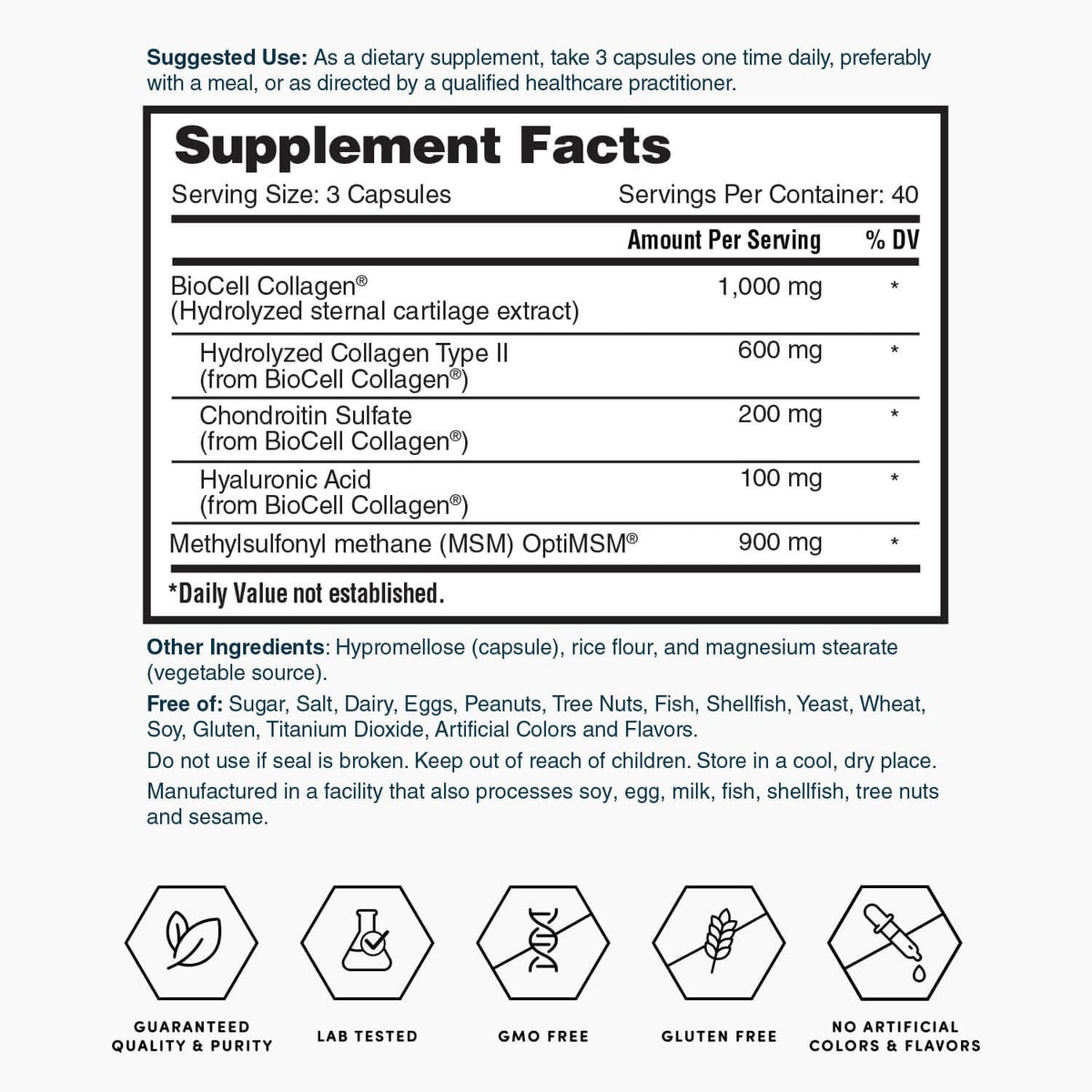 Nature's Lab skincare and joint health dietary supplement capsule display