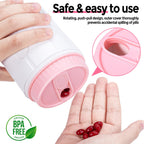 Close up look at the moisture proof sealing lid of the Betife large white pill case