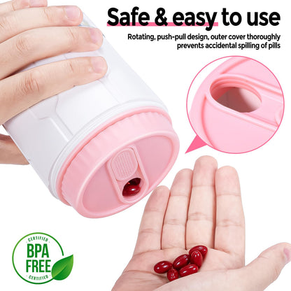 Close up look at the moisture proof sealing lid of the Betife large white pill case