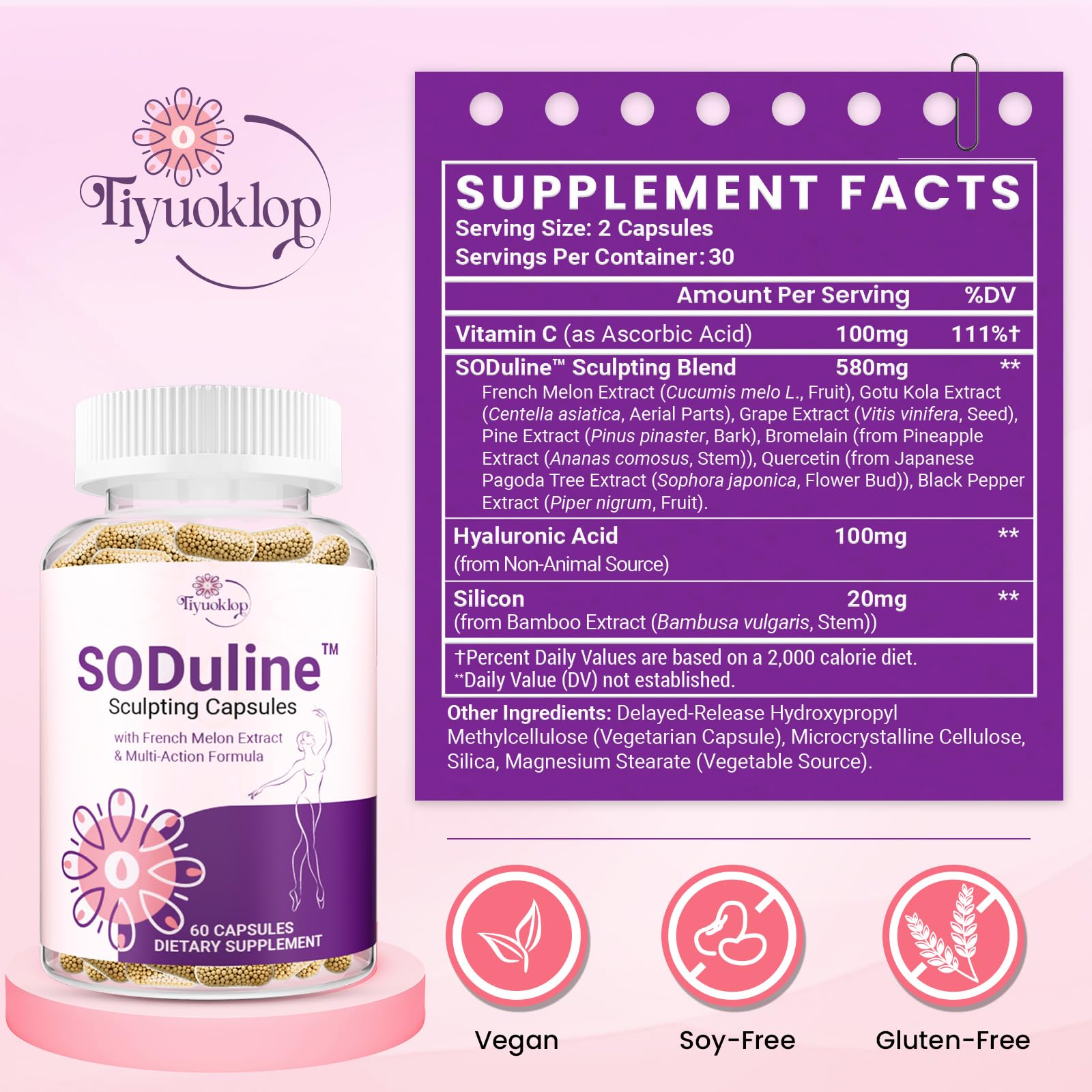 Tiyuoklop SODuline Sculpting Capsules showing pink Phyto Beadlets inside