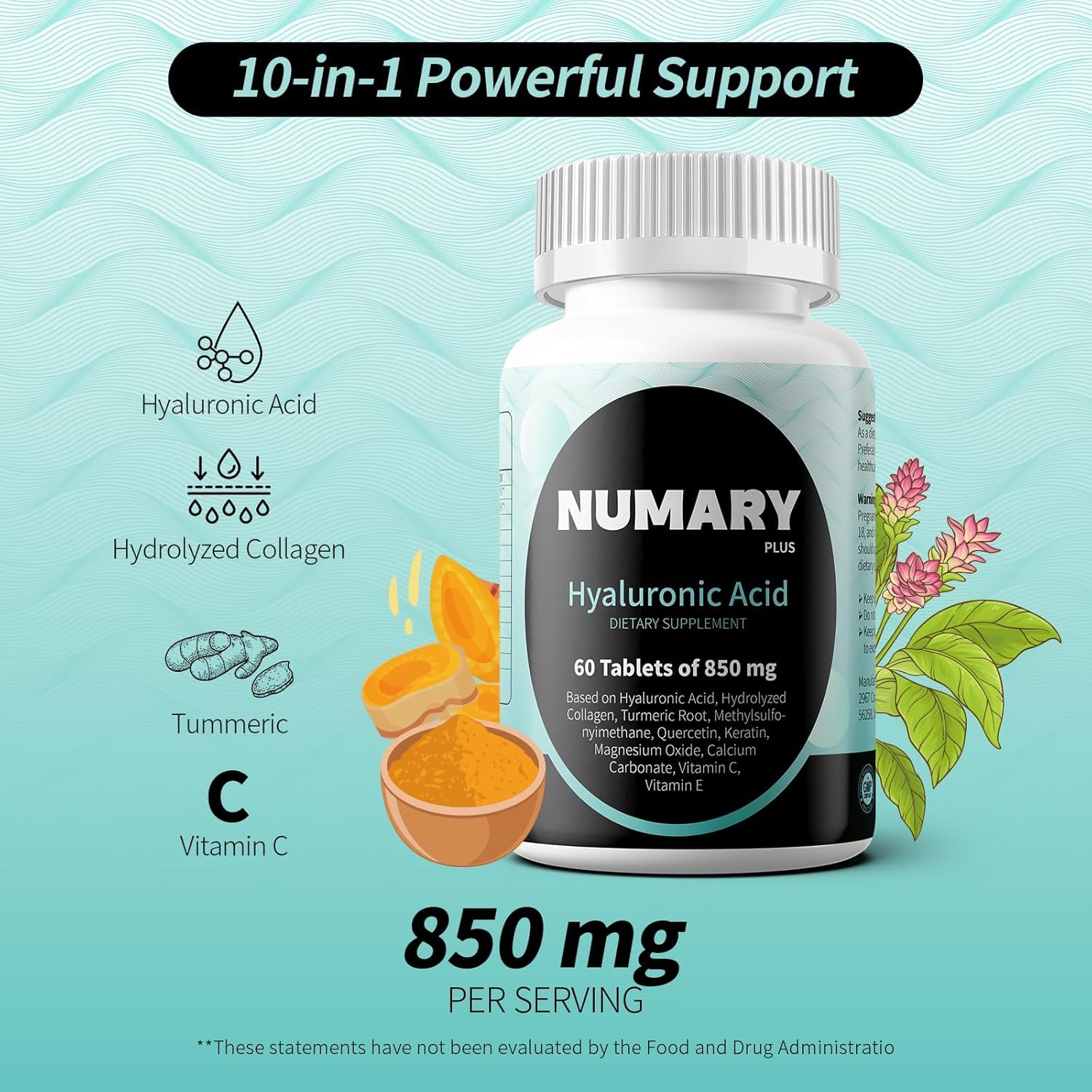 Silkmyst Hyaluronic Acid Supplement Ingredient Label