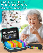 Friwole BPA-free daily pill boxes arranged showing morning and evening dose dividers.