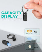 TISUR waterproof single pill holder capsule with knurled grip detail for easy opening