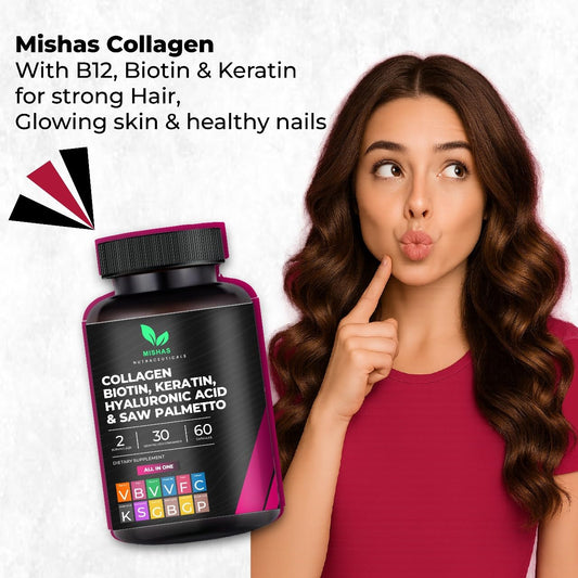 Mishas Multi Collagen 60 Vegan Capsules supplement facts label