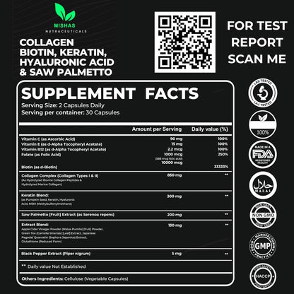 Mishas Multi Collagen bottle showing vegan and non-GMO labels