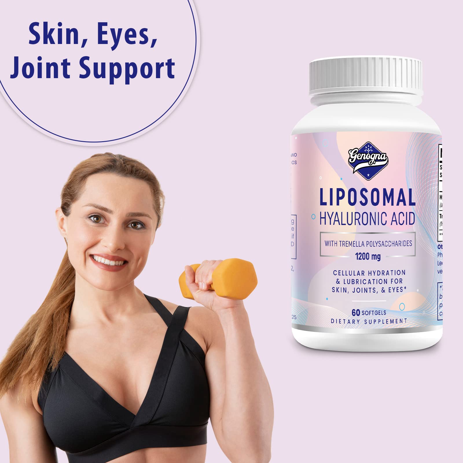 Genogna Liposomal Natural Hyaluronic Acid dietary supplement blister or softgel texture