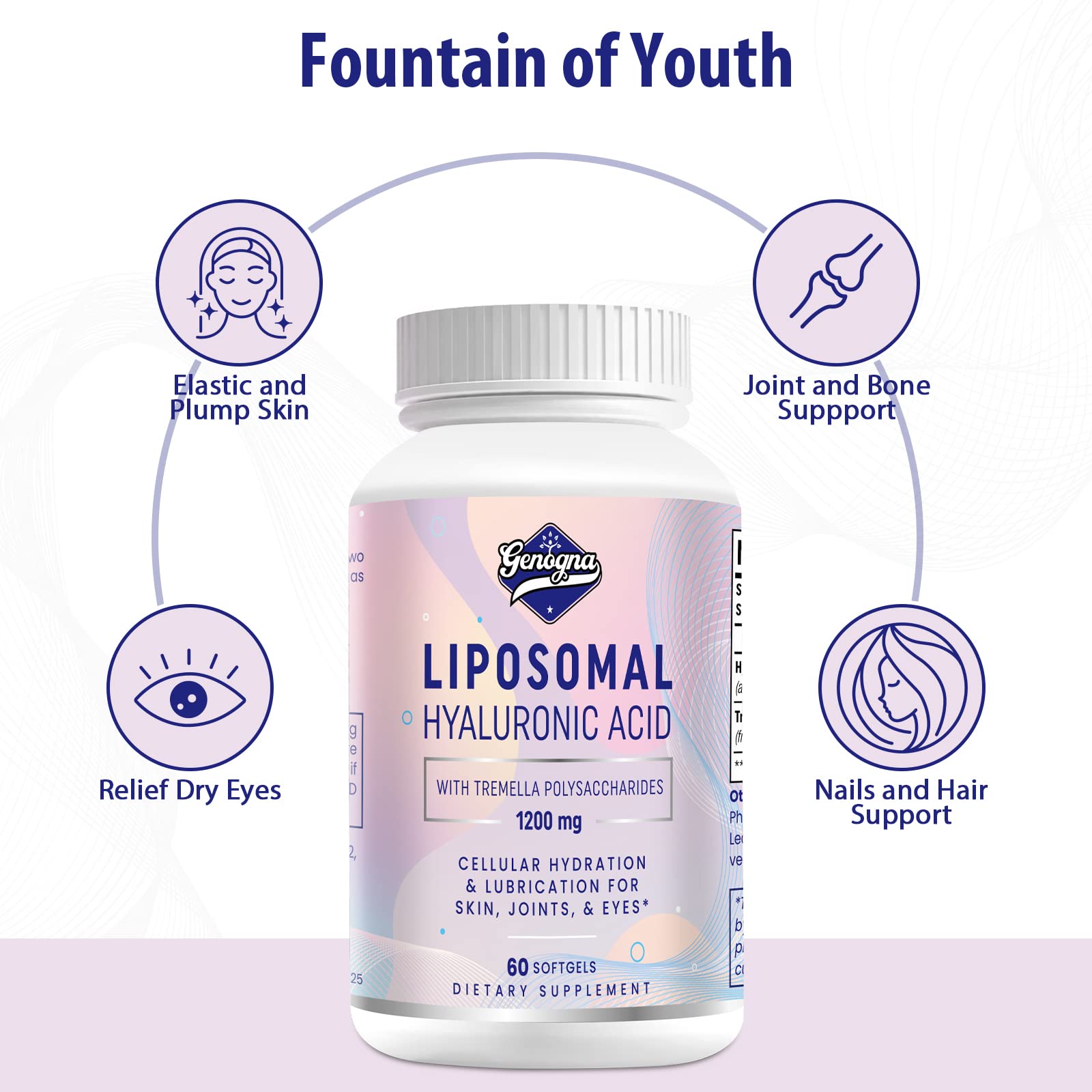 Genogna Liposomal Natural Hyaluronic Acid premium wellness product packaging
