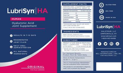Lubrisyn Liquid Hyaluronic Acid Original Unflavored bottle