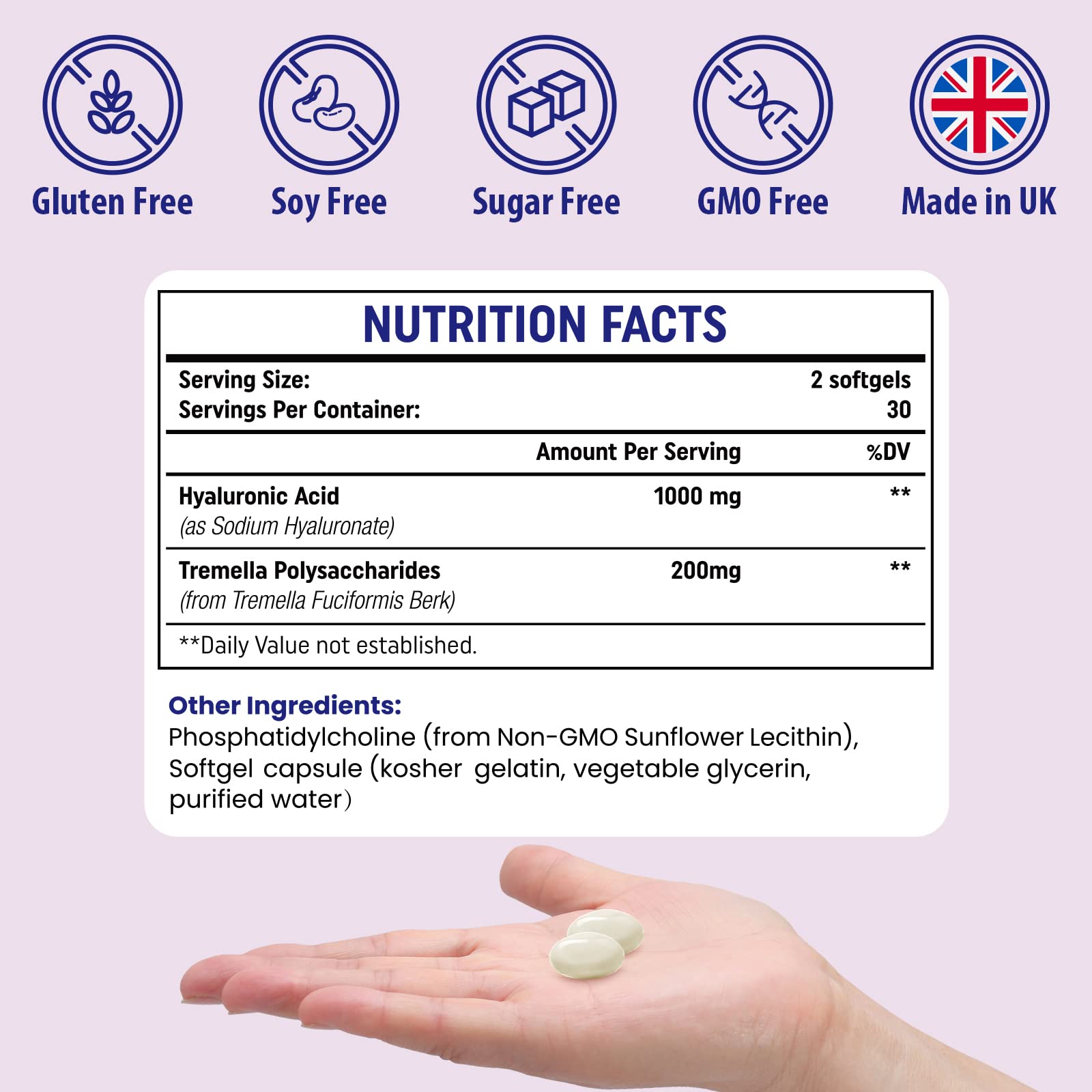 Genogna Liposomal Natural Hyaluronic Acid skincare and joint support softgels