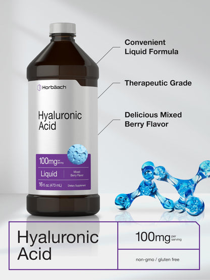 Horbaach Liquid Hyaluronic Acid 100 milligrams bottle