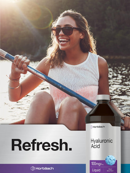Horbaach Liquid Hyaluronic Acid pouring liquid tablespoon