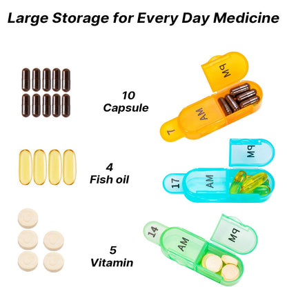 Full thirty day imported supplement planner tray on a white background.