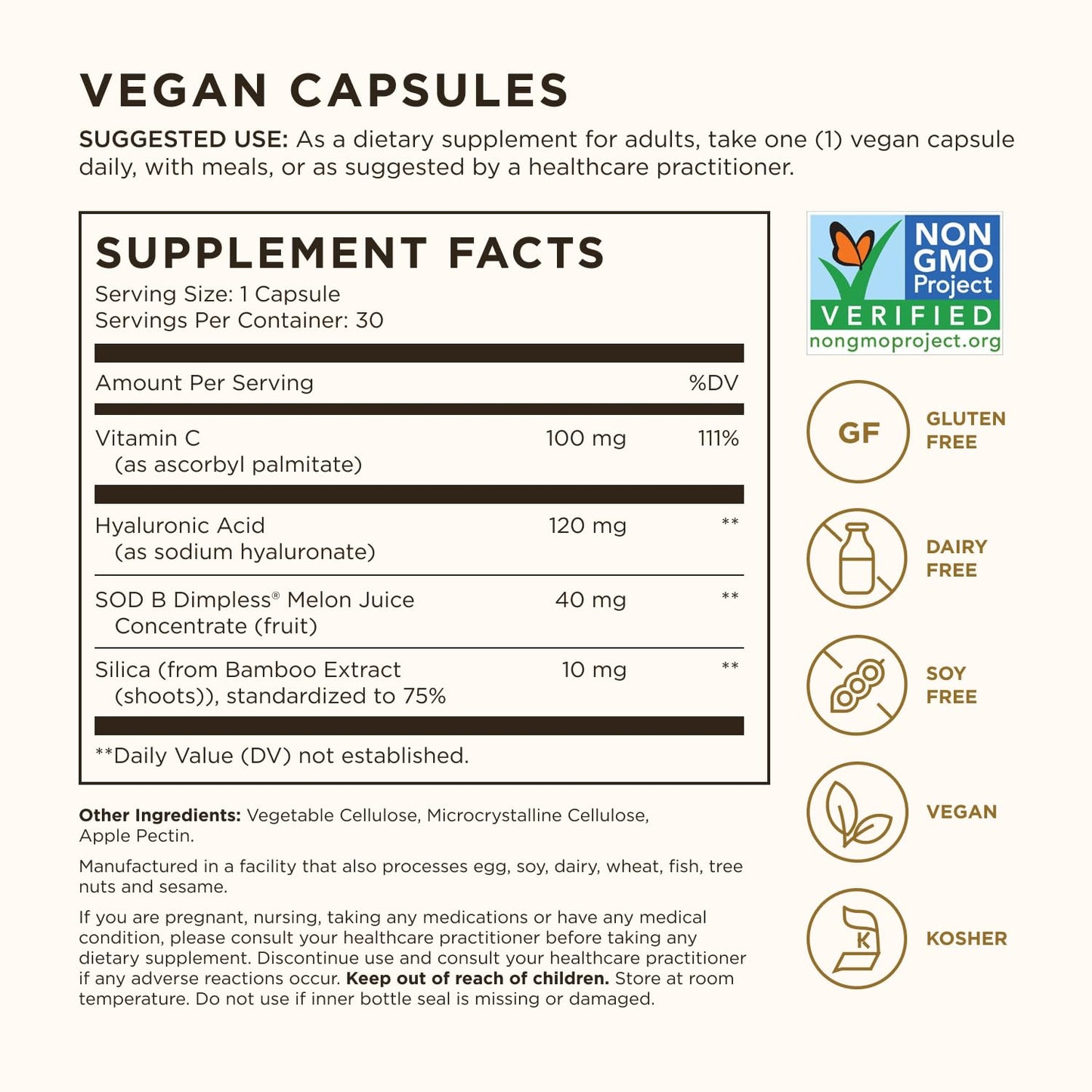 Solgar Cellulite Fighter 30 Servings Supplement Facts Label