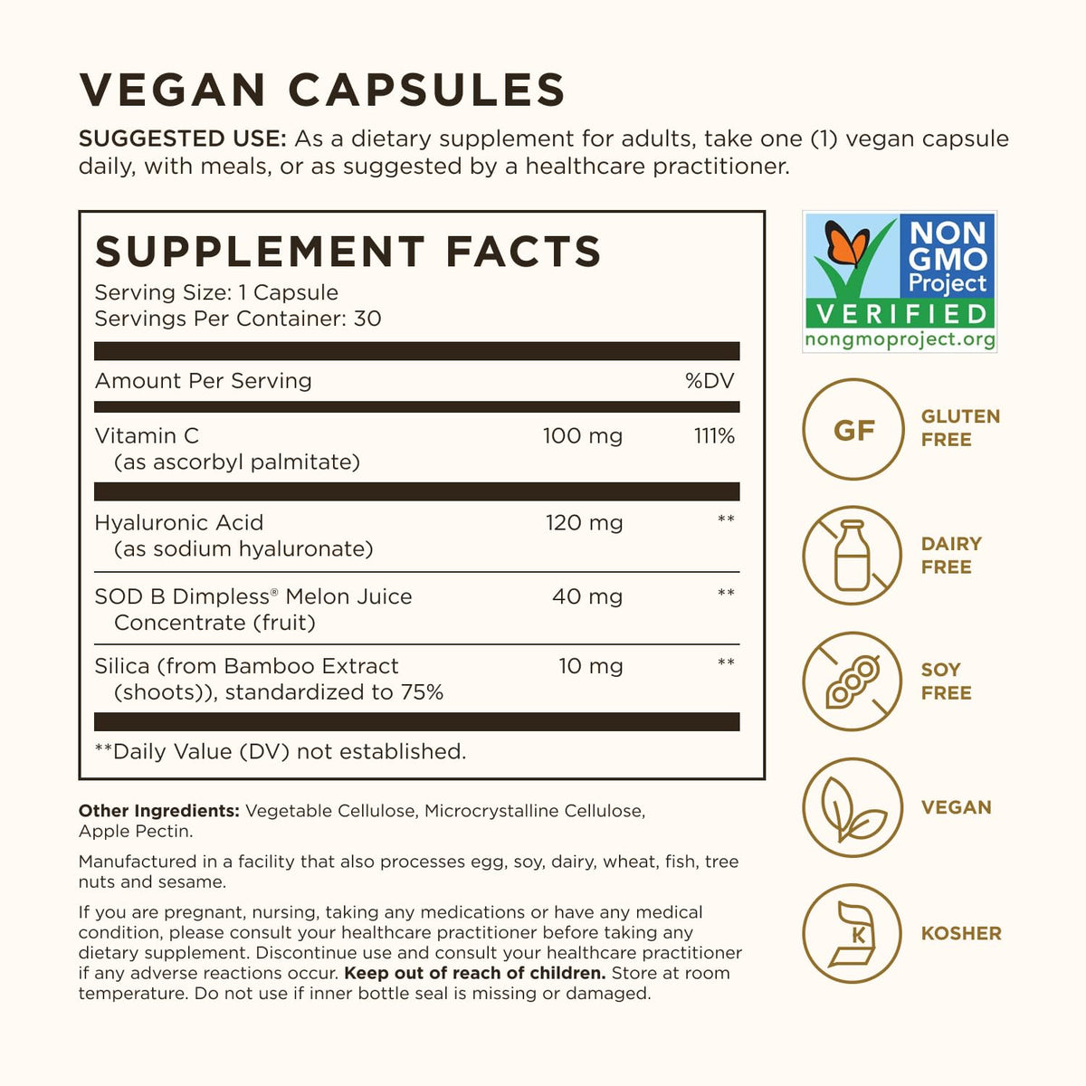 Solgar Cellulite Fighter capsules supplement facts and ingredient panel