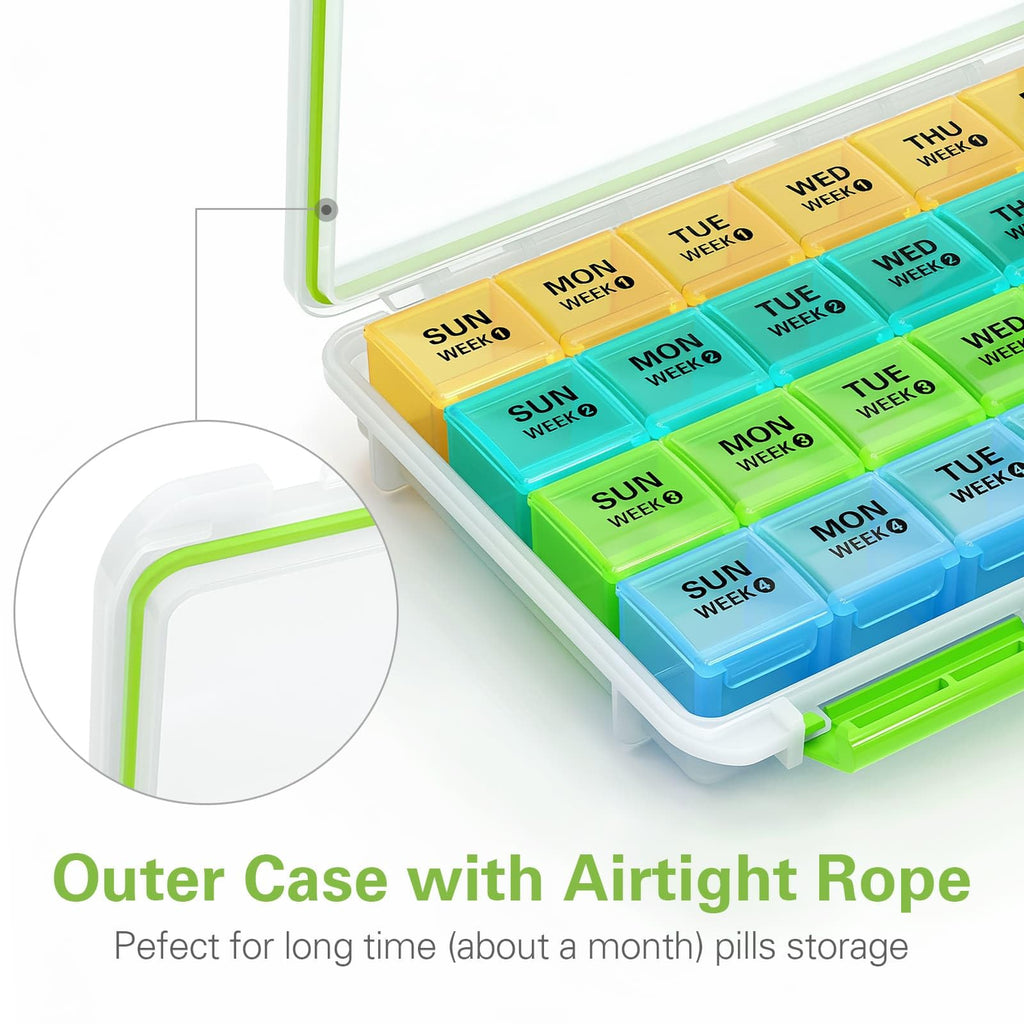 BUG HULL Moisture Proof Pill Container with the airtight sealing loop visible on the lid of the outer case