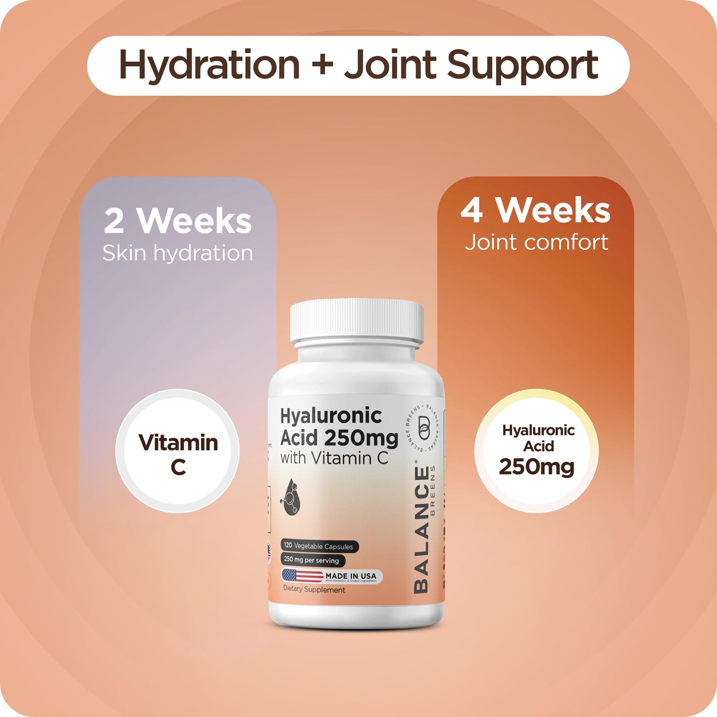 Balance Breens Hyaluronic Acid 250mg Supplement Seal