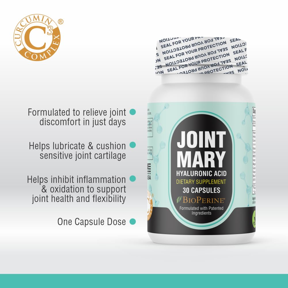 Back label of Joint Mary joint support capsules with supplement facts
