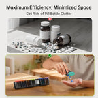KOVIUU removable pill box 7 day assembly showing the semi-transparent UV protection design.