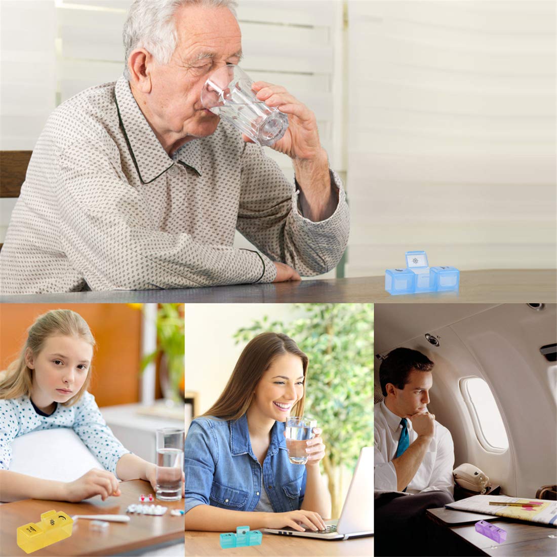Portable travel medication organizer loaded with fish oil capsules