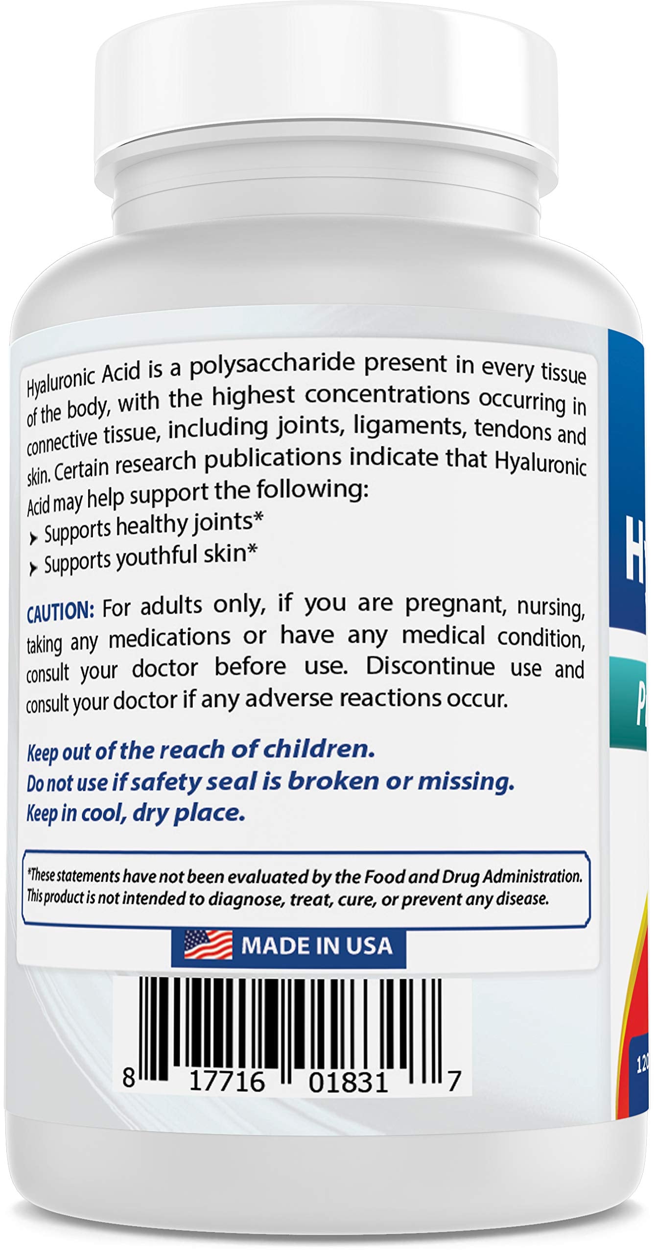 Best Naturals Hyaluronic Acid US manufactured seal