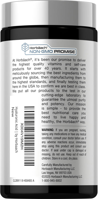 Horbäach Hyaluronic Acid Non-GMO Gluten Free Supplement Capsule